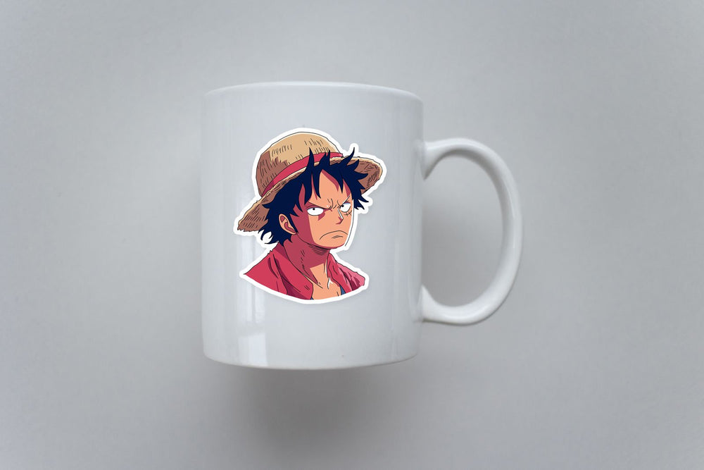 One Piece Luffy Straw Hat Angry Sticker