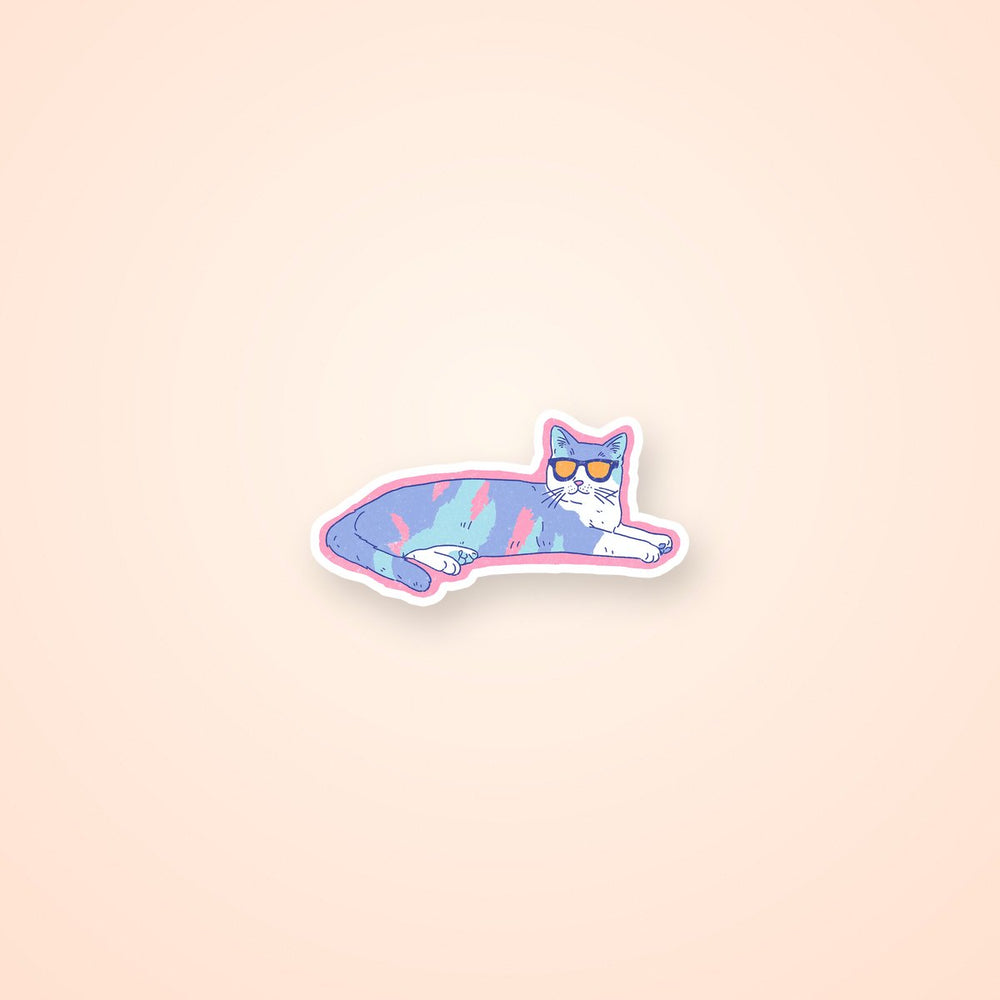 Cute Cartoon Cat Pastel Sticker