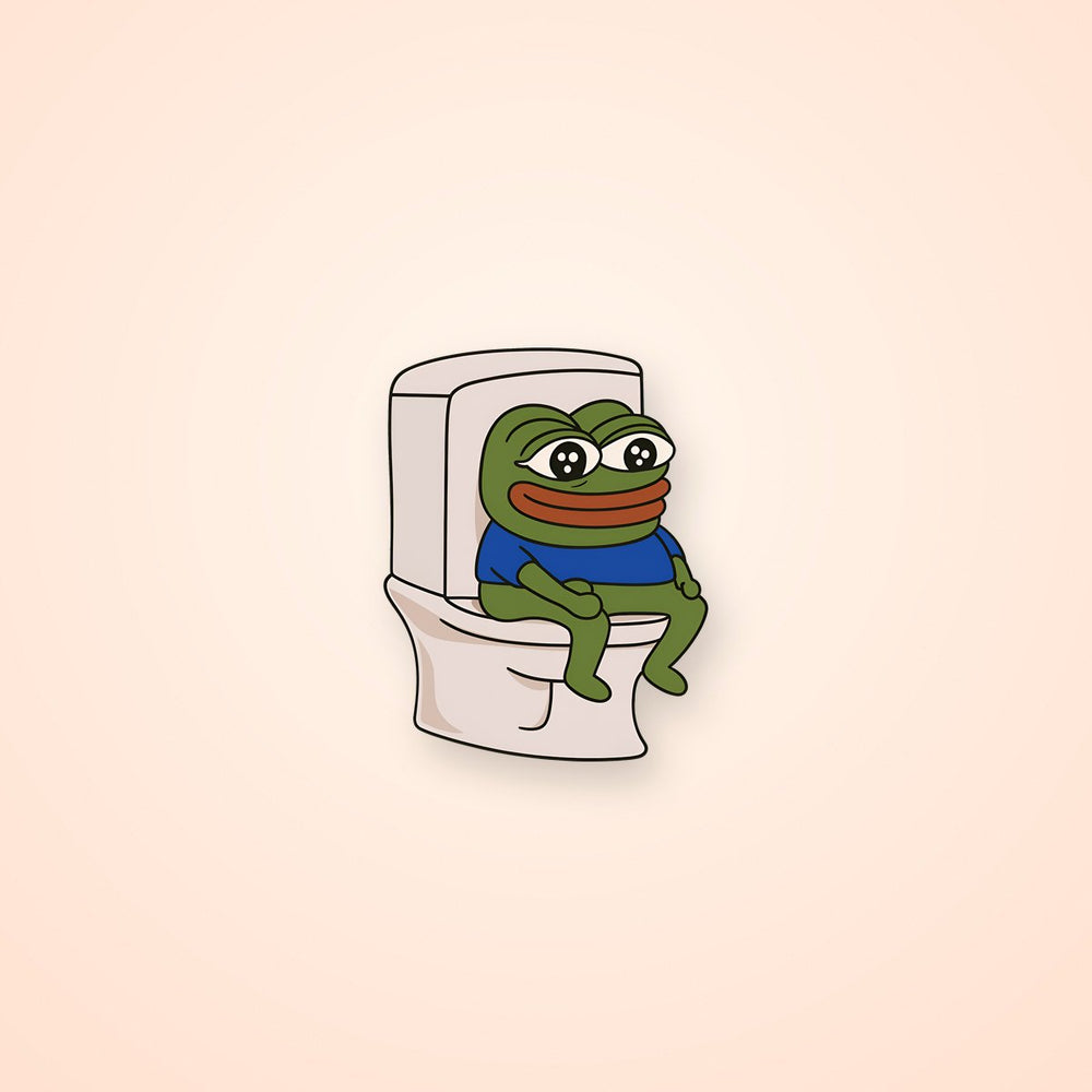 Pepe Toilet Cute Meme Sticker