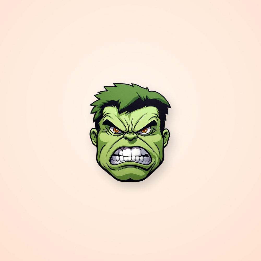 Angry Hulk Cartoon Head Sticker