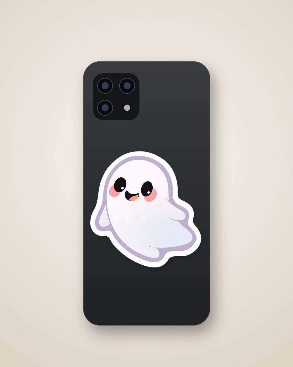 Cute White Ghost Sticker