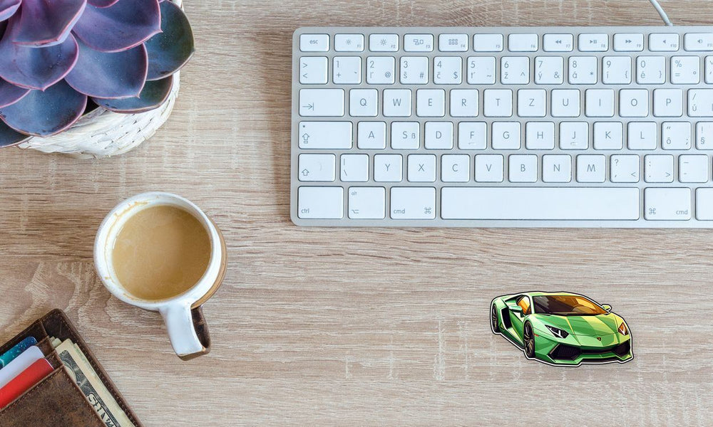 Green Lamborghini Aventador Sticker