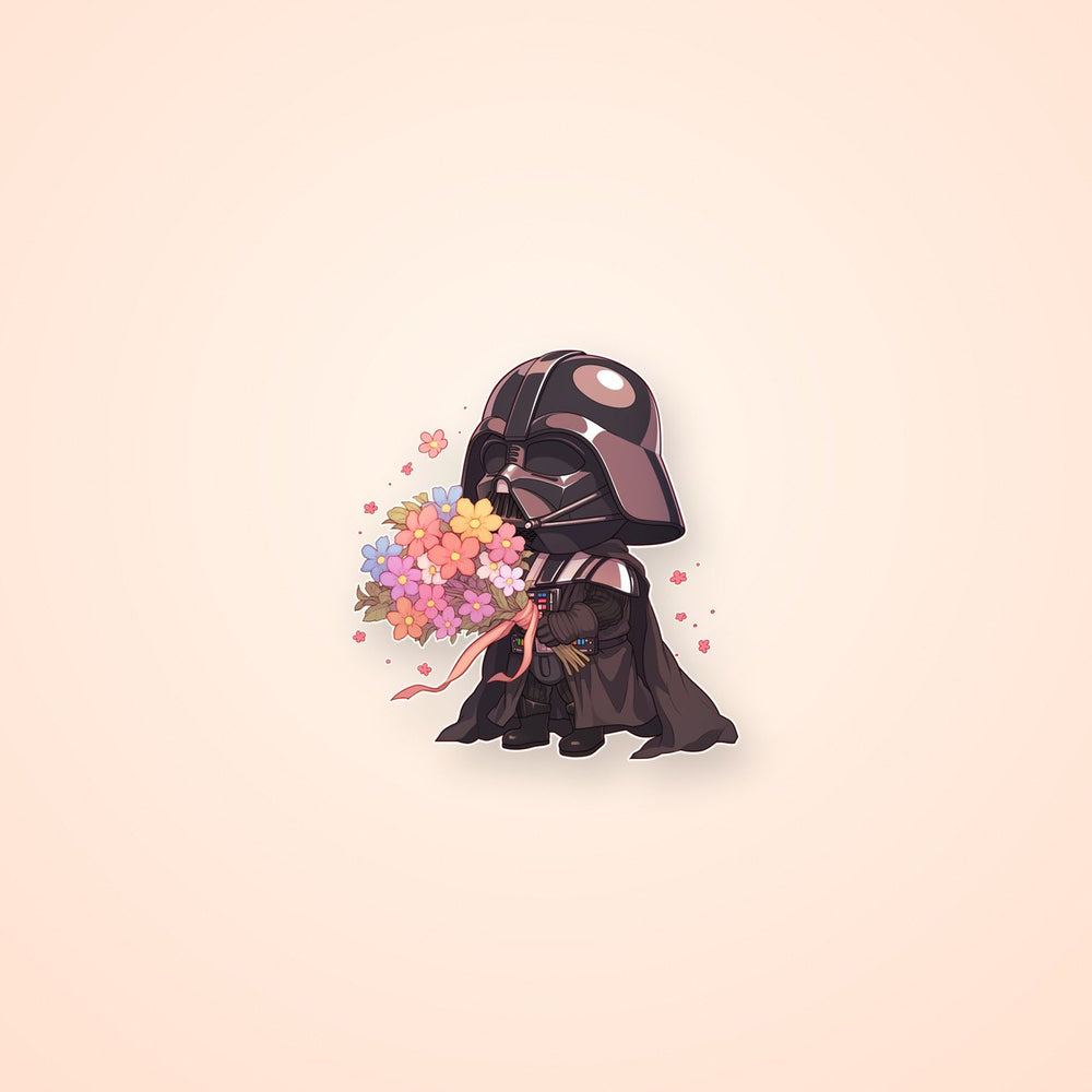 Darth Vader Flower Bouquet Chibi Sticker