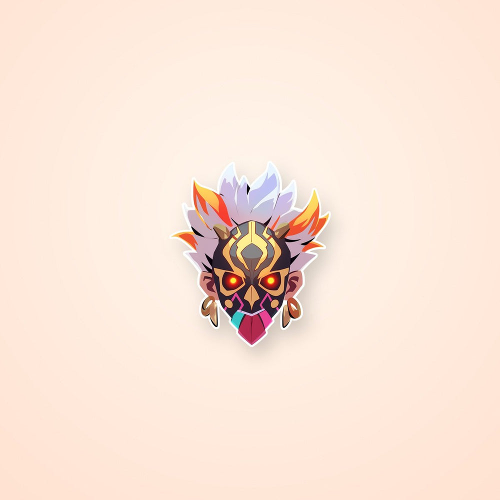Shaman in Voodoo Mask Sticker