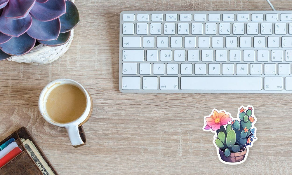 Aesthetic Blooming Cactus Sticker
