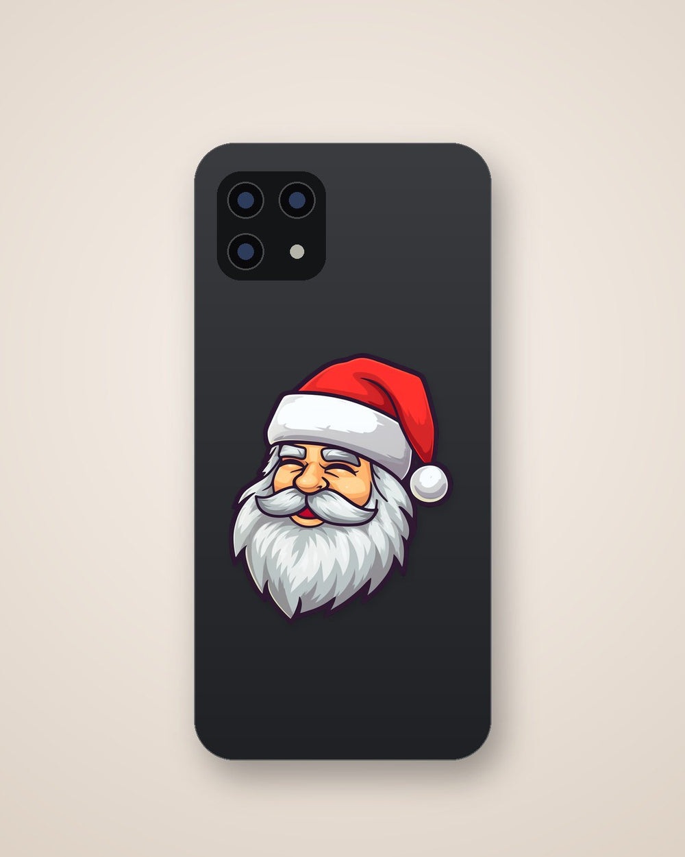 Laughing Santa Claus Head Cartoon Sticker