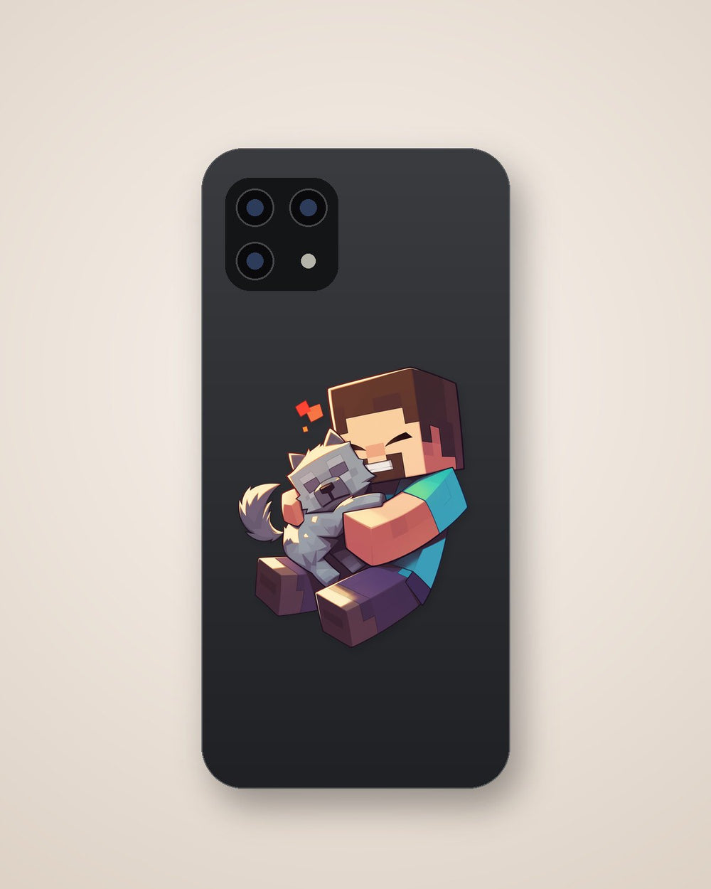 Minecraft Steve with Wolf Sticker