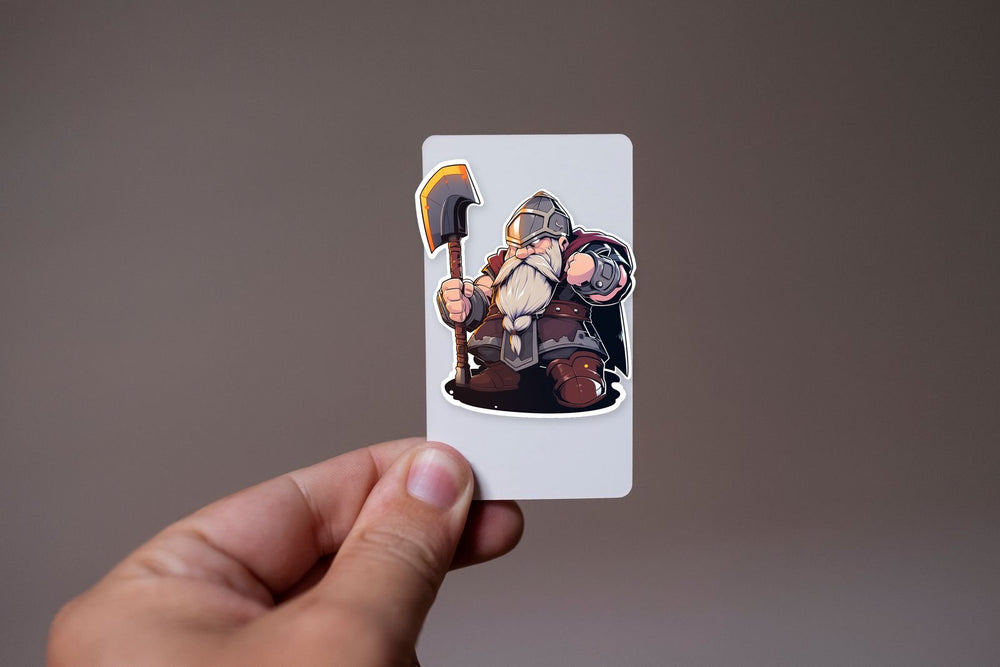 Aesthetic Dwarf with a Hammer Sticker