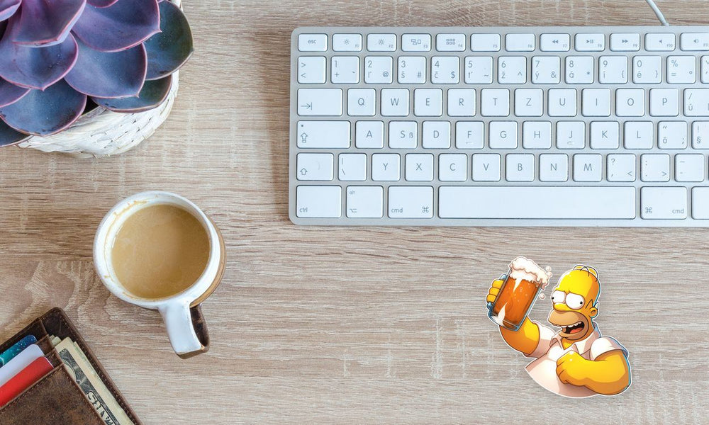 Homer Simpson with Beer Sticker