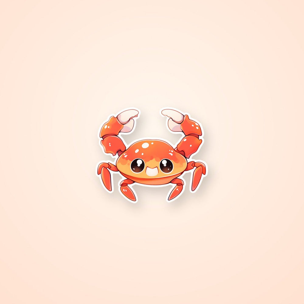 Cute Crab with Claws Raised Sticker