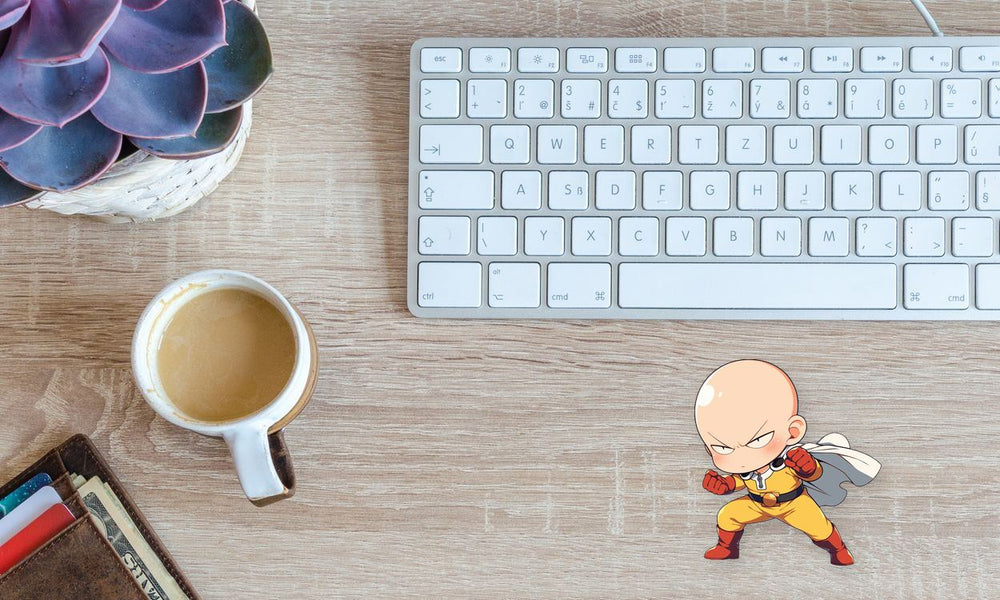 Chibi Saitama Determined Stance Sticker