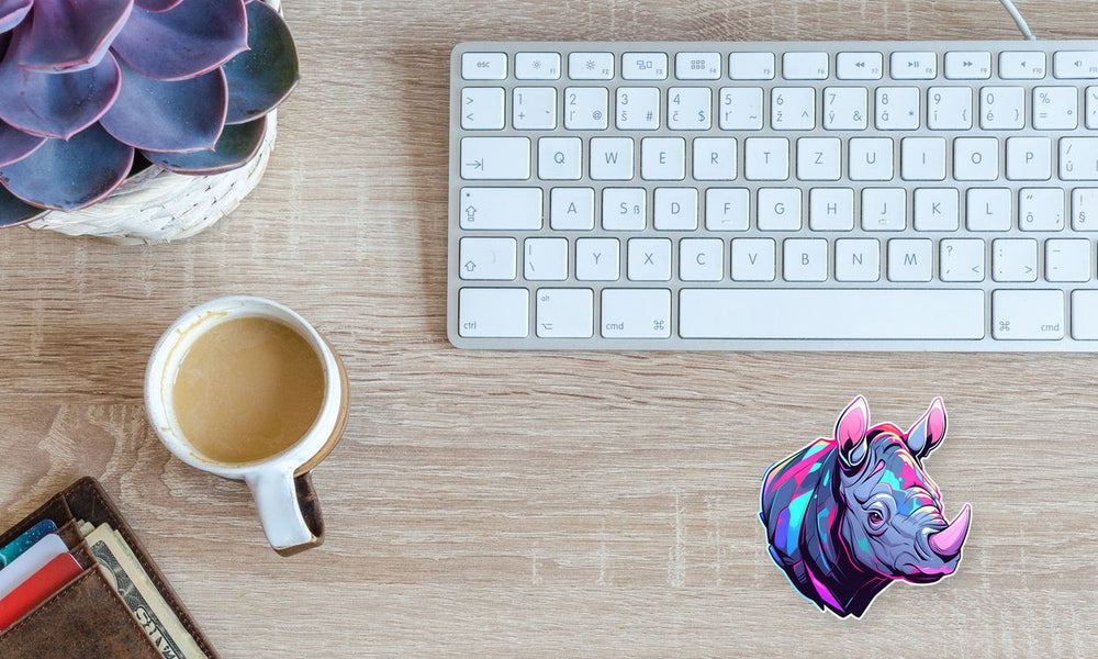 Colorful Rhino Sticker