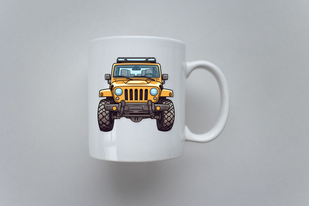 Orange Jeep Wrangler Front View Sticker