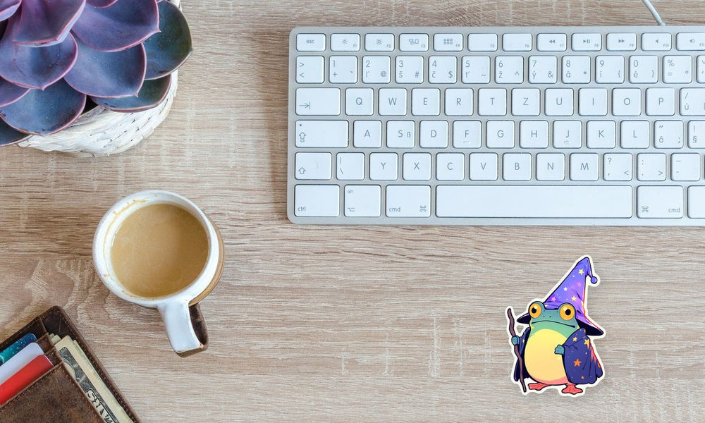 Wizard Frog in Cloak & Hat Sticker