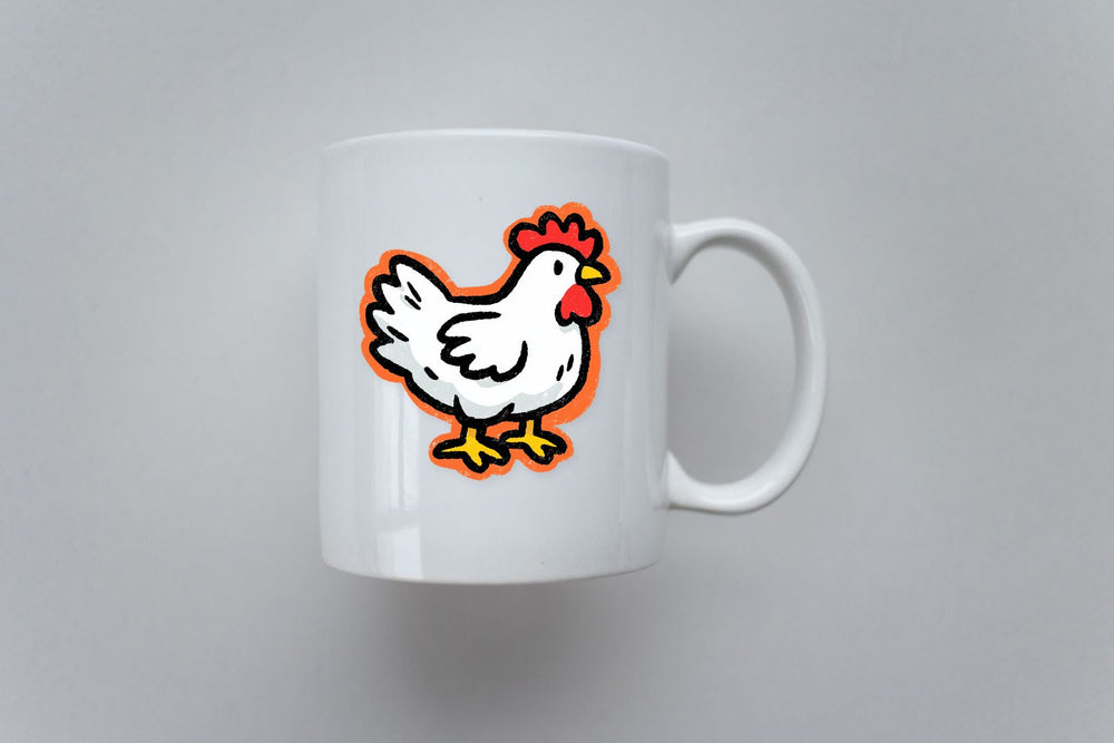 Cute White Chicken Sticker