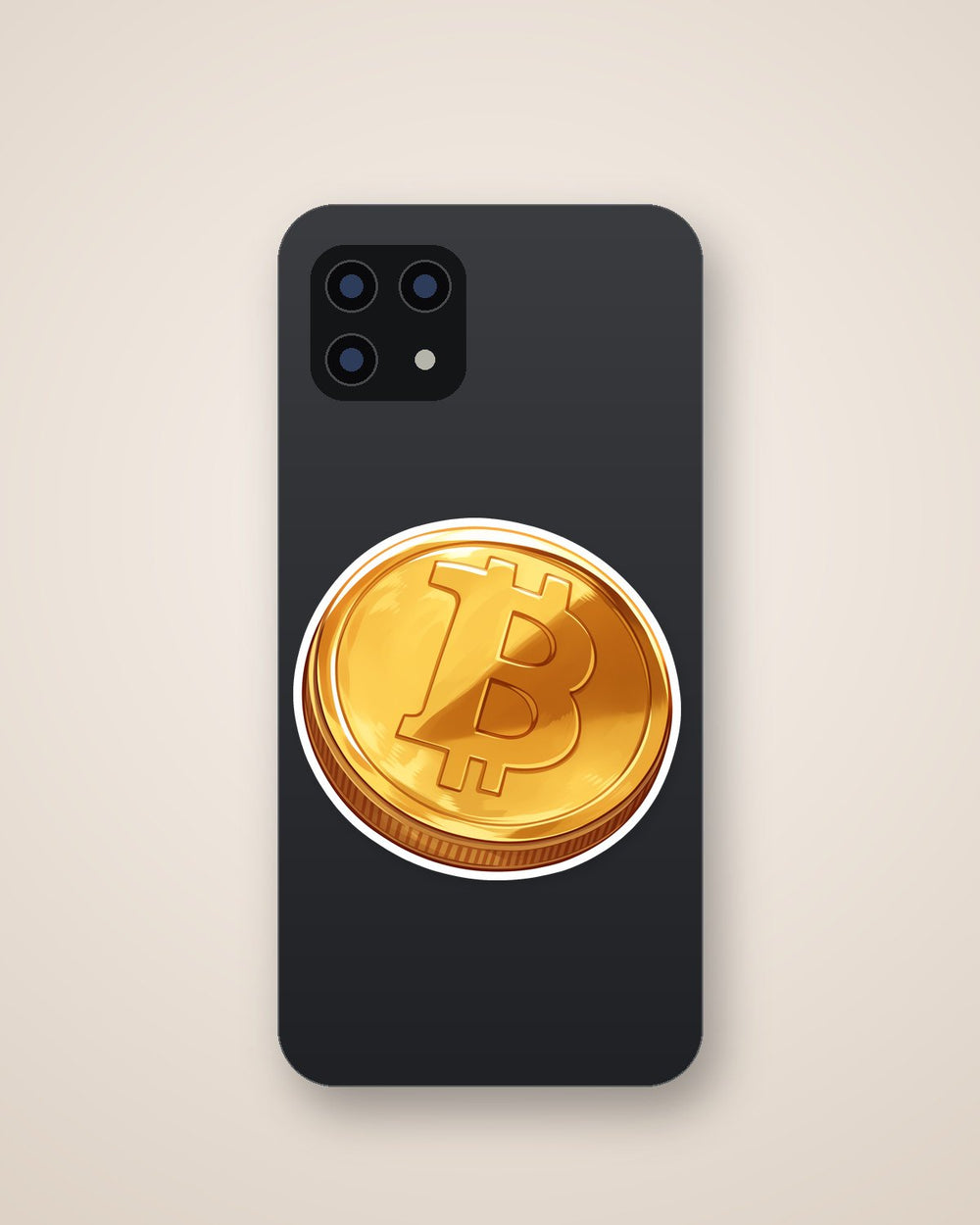 Gold Bitcoin Coin Sticker