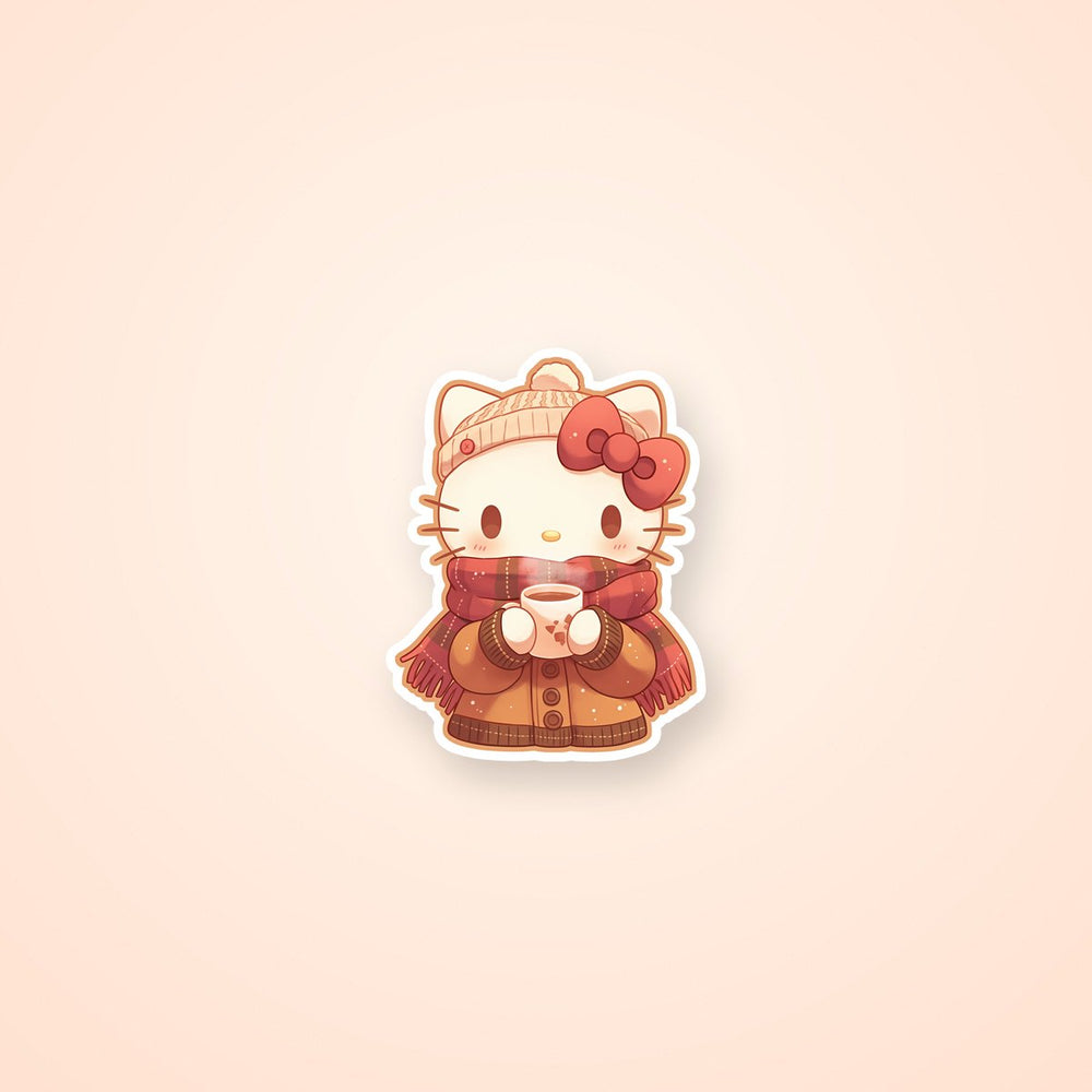 Hello Kitty Cozy Fall Coffee Kawaii Sticker