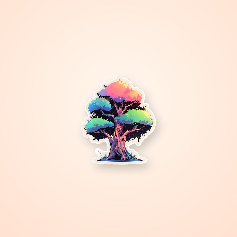 Colorful Tree Art Sticker