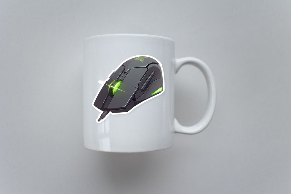 Razer Style Gaming Mouse Green LED Sticker