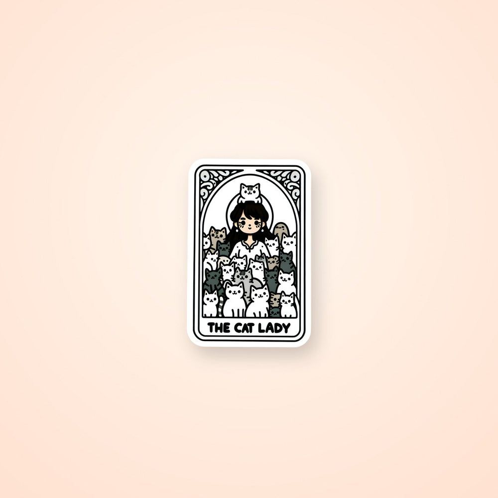 Cat Lady Funny Tarot Sticker