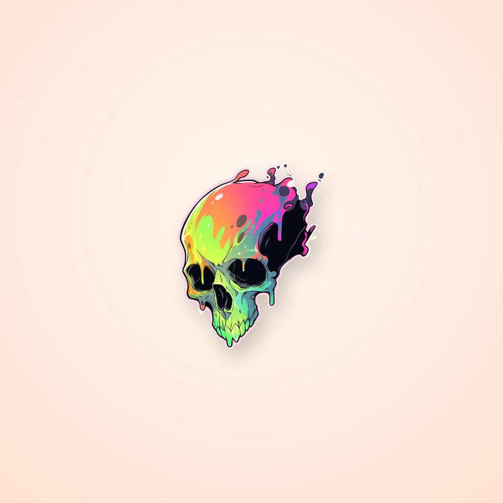 Spooky Colorful Skull Halloween Sticker