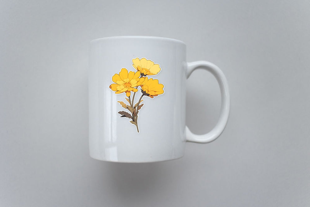 Beautiful Three Yellow Flowers Sticker