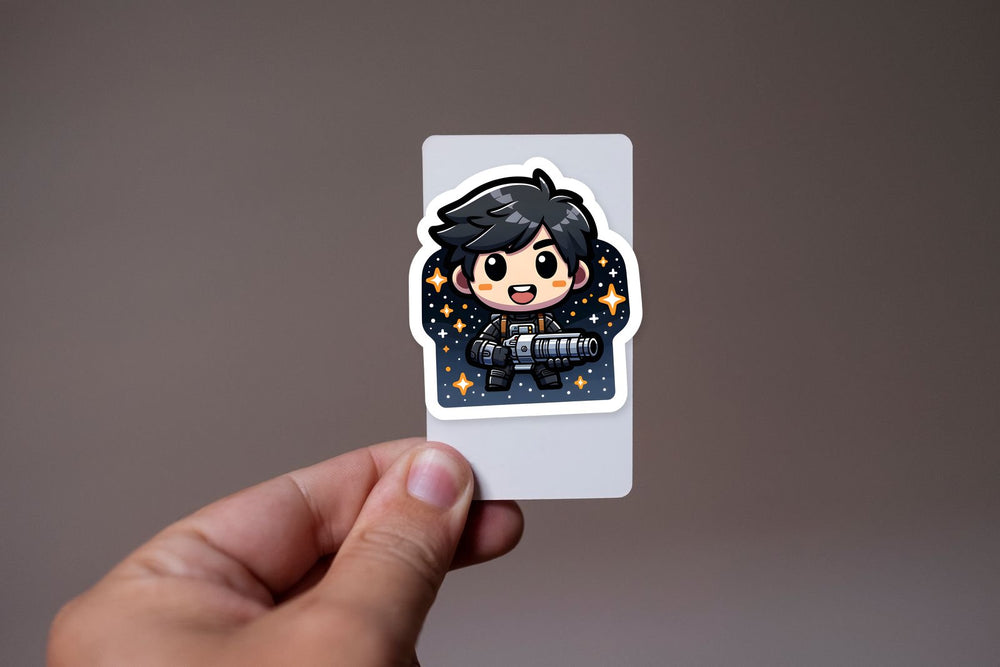 Chibi Guy with Blaster Sticker