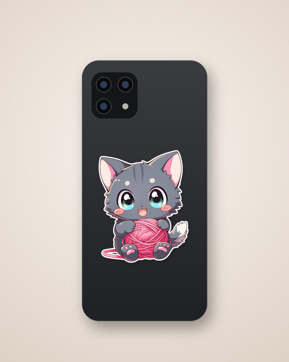 Cute Kitten with a Ball of Threads Sticker