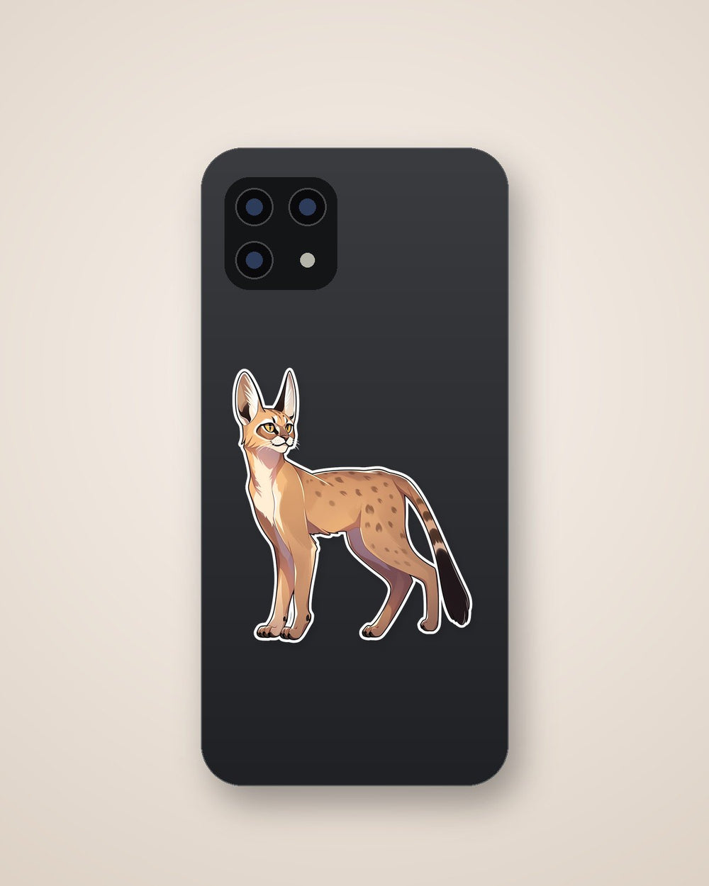 Beige Caracal Aesthetic Sticker