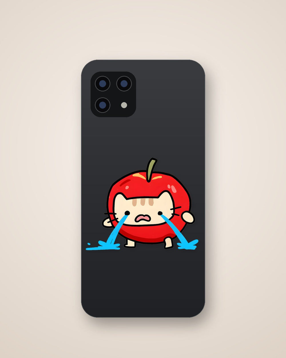 Crying Apple Cat Sticker
