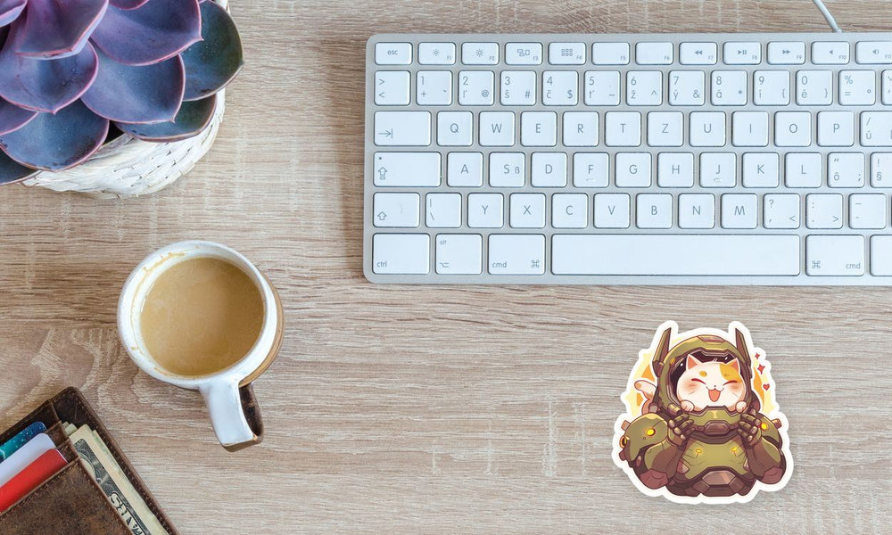Doom Slayer Kitty Armor Sticker