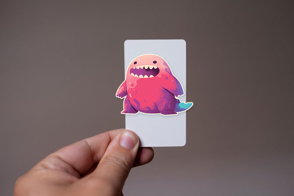Happy Pink Monster Smile Sticker