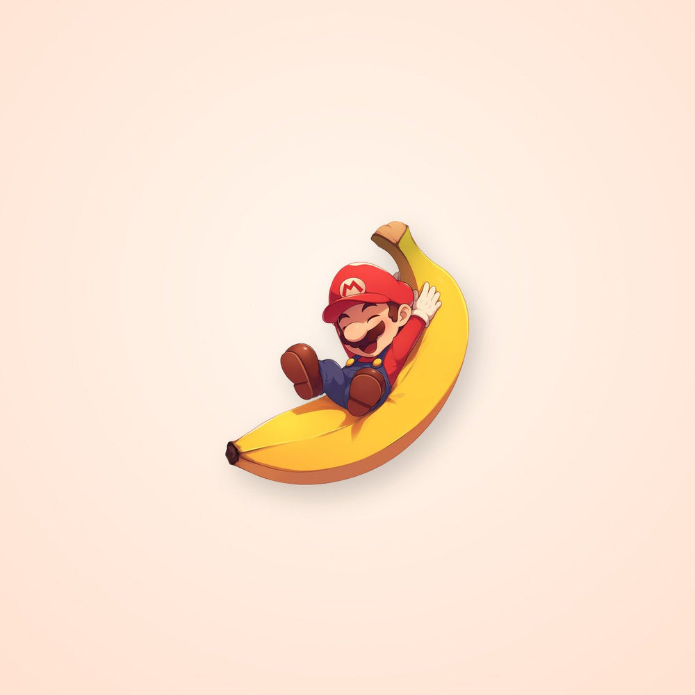 Mario Banana Ride Sticker