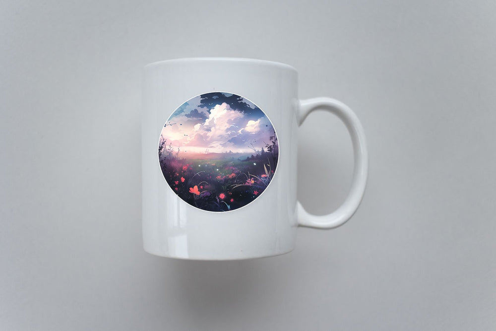 Beautiful Flower Field Round Sticker