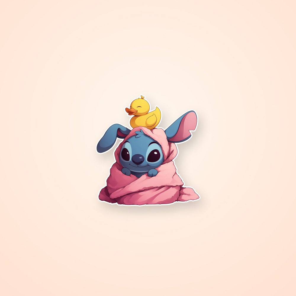 Stitch Duck Towel Sticker