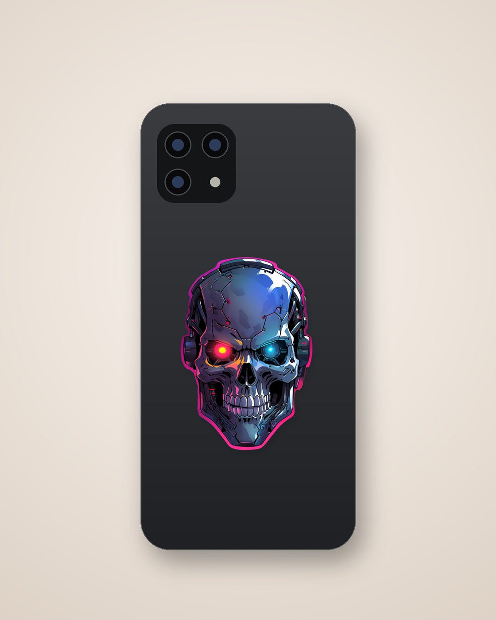 Terminator Skull Pink Stroke Sticker