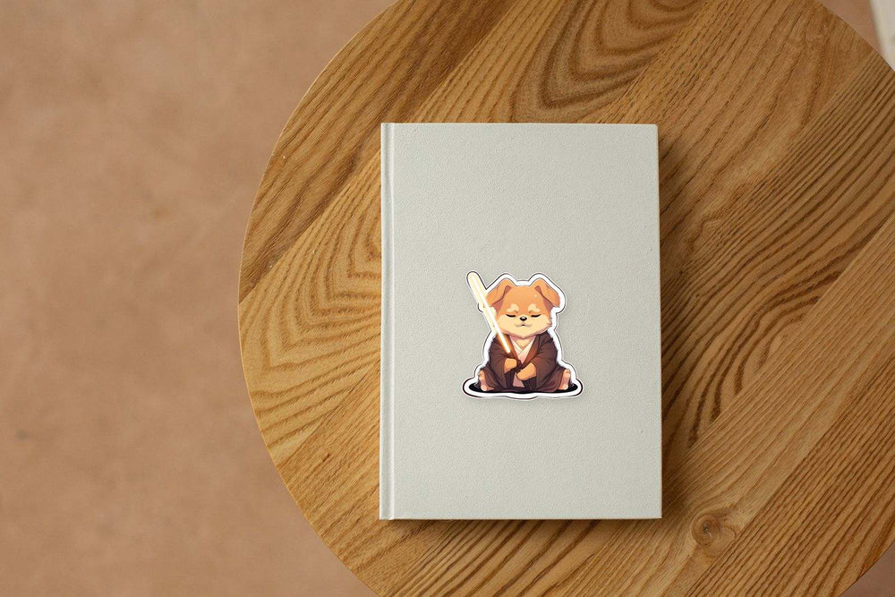 Jedi Dog with Lightsaber Sticker