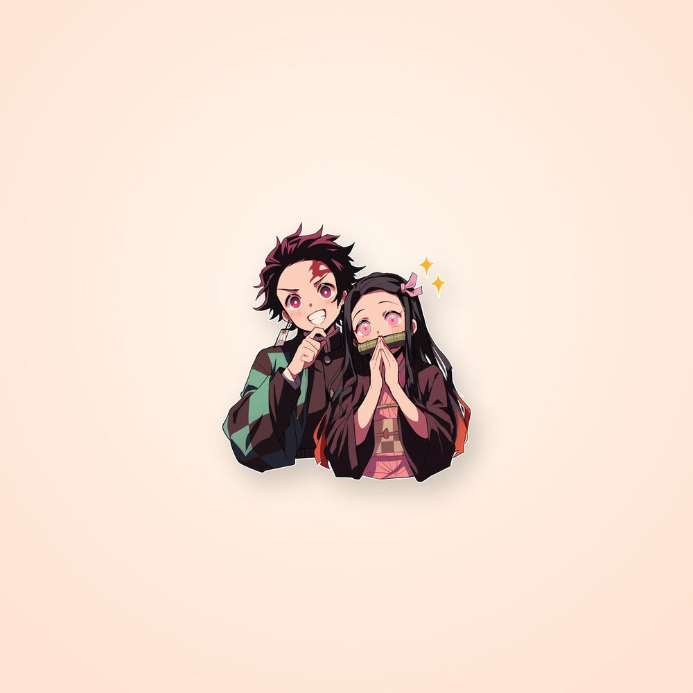 Tanjiro and Nezuko Happy Demon Slayer Sticker
