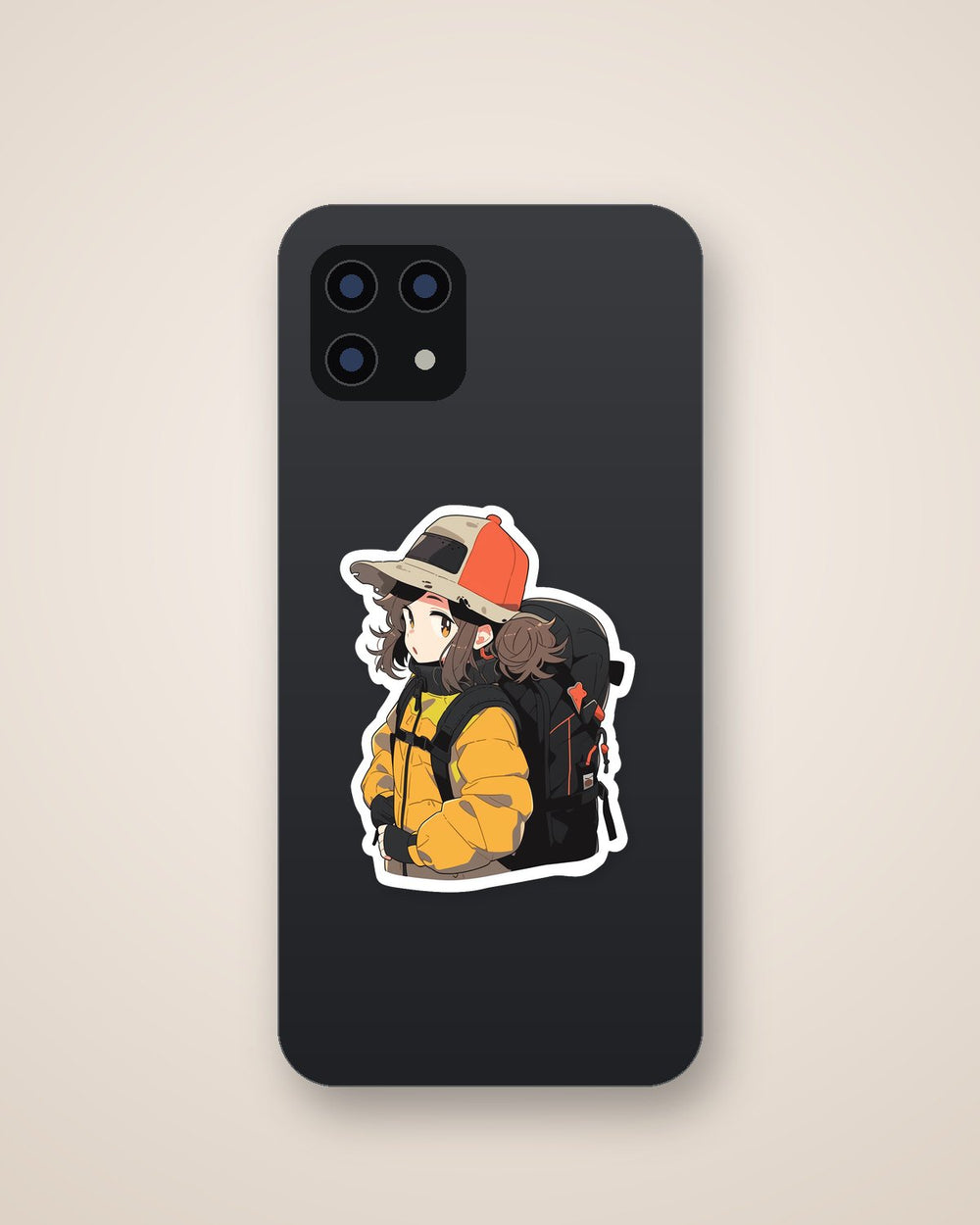 Cute Anime Girl with Backpack Sticker
