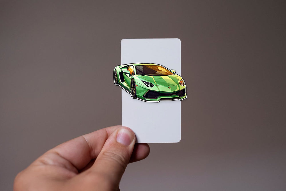 Green Lamborghini Aventador Sticker