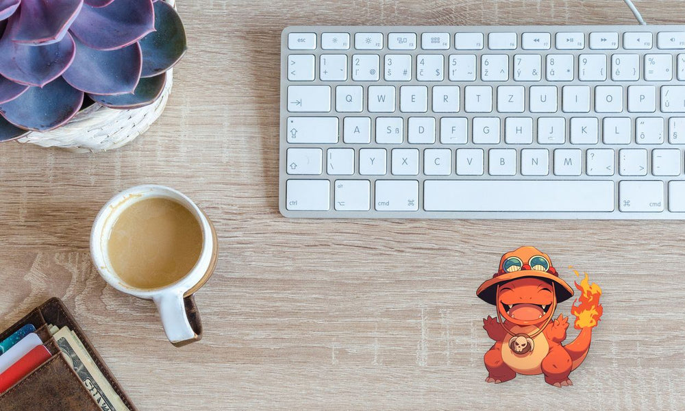 Charmander Ace Hat One Piece Sticker