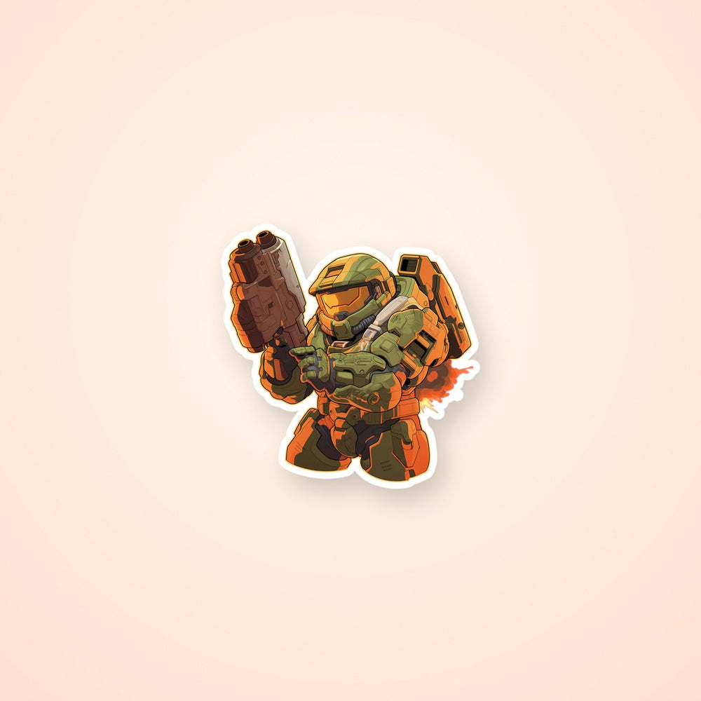 Doom Slayer Chibi Style Game Sticker