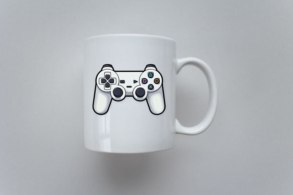White Playstation Gamepad Cartoon Sticker