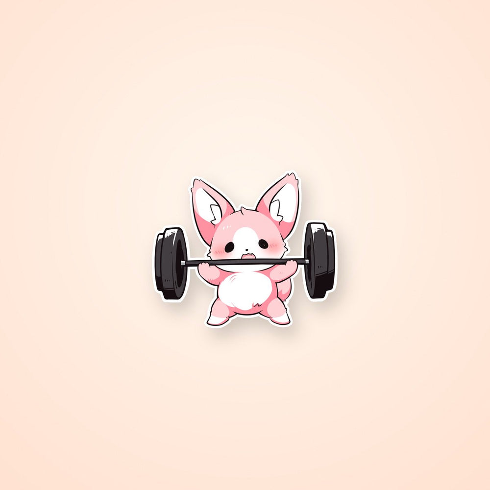 Cute Gym Fennec Fox Sticker