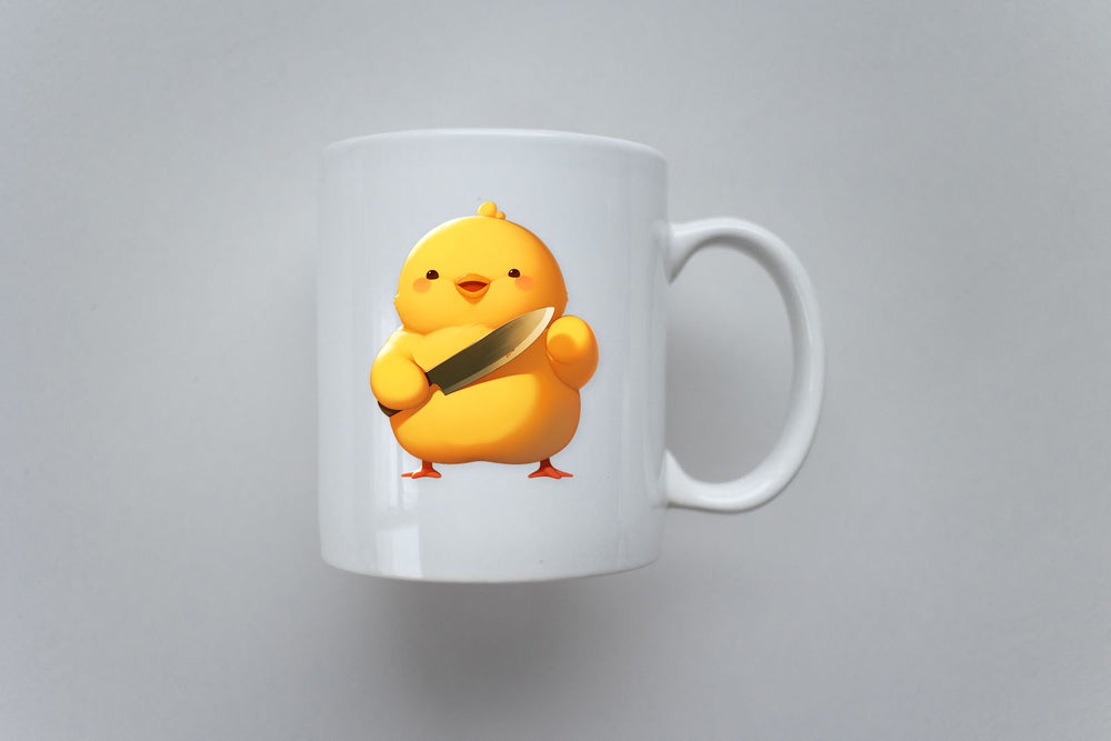 Funny Chicken with Knife Sticker