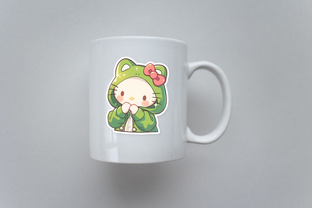 Hello Kitty Frog Hoodie Kawaii Sticker