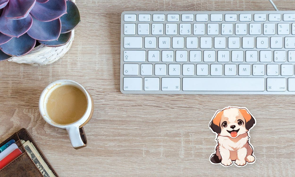 Cute Puppy with Open Mouth Sticker