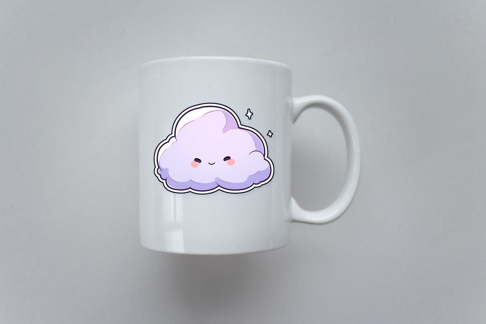 Purple Kawaii Cloud Sticker