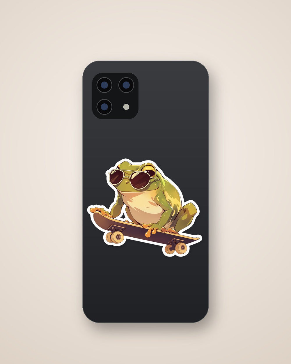 Skateboarding Frog with Sunglasses Sticker