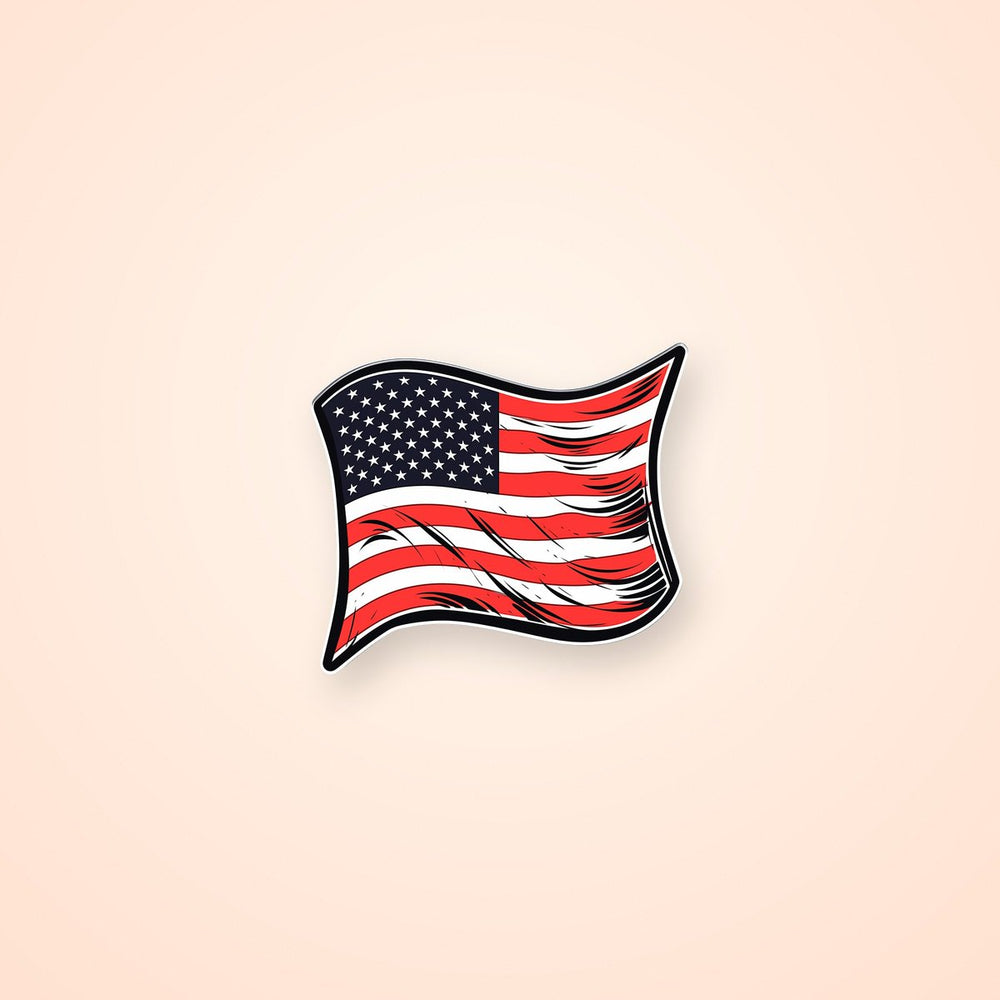 Wavy USA Flag Sticker